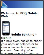 Bank of Queensland Mobile Site