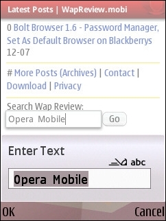 Opera Mobile 10 - Full-Screen Edit 
