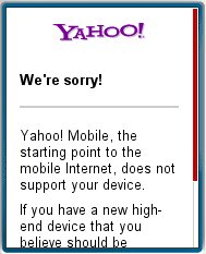 Yahoo Unsupported Message