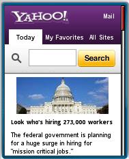 New Tabbed Yahoo Mobile Portal 