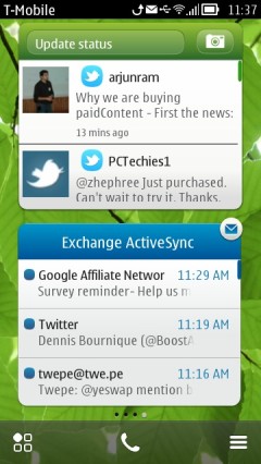 Nokia Belle - Larger Scrollable Social and Email Widgets