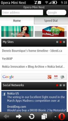 Opera Mini Next Symbian Update 1  - Smart Page