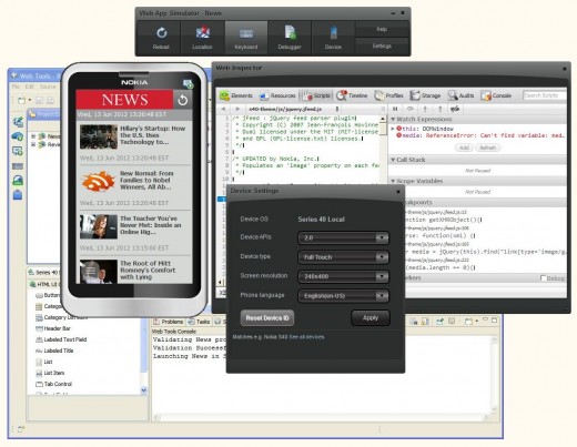 Nokia Web Tools 2.0 With Emulator and Debugger