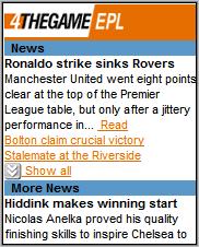 4TheGame Mobile Soccer Site