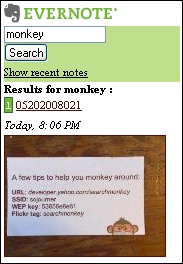 Evernote Mobile search