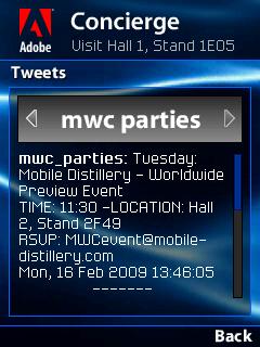 Adobe's MWC Concierge Flash App Adobe's MWC Concierge Flash App