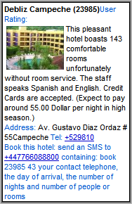 Just Go - typical hotel listing