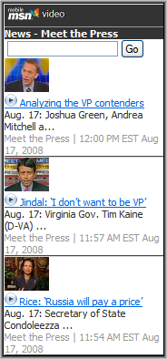 Meet The Press on MSN Mobile Video