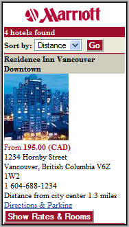 Marriott Hotel Listing