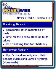 MoneyWeb Mobile Website NoneyWeb Mobile Website