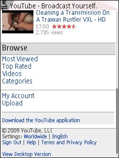 New Mobile YouTube Features Menu 