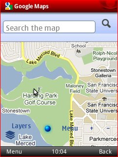 Opera Mobile 10.1 - Google Maps