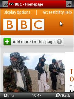 Opera Mobile 10 Beta 2 - BBC Opera Mobile 10 Beta 2 - BBC