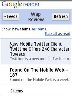 Opera Mobile 10 - Google Reader for iPhone Opera Mobile 10 - Google Reader for iPhone