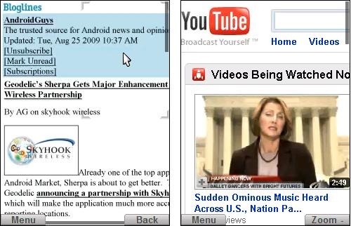 SkyFire - Bloglines Mobile and YouTube 