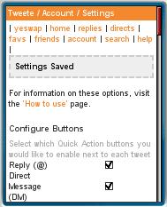 Tweete Settings Page Tweete Settings Page
