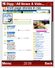 Digg zoomed out in Opera Mini Digg zoomed out in Opera Mini