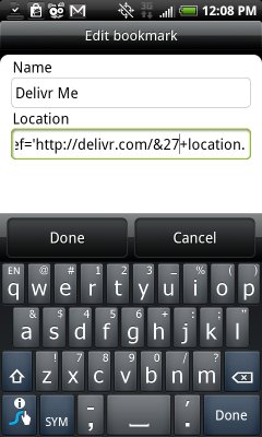 Edit Android Bookmarklet