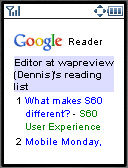 &nbsp; Google Reader Mobile &nbsp;