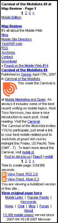  Wap Review Blog in Mowser Transcoder