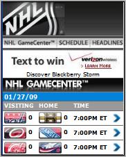 NHL Mobile Game Center NHL Mobile Game Center