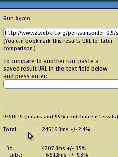 Opera Mobile 10.1 Beta2 Sunspider Results