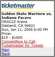 Mobile Ticketmaster Event Detail