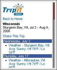 Tripit Mobile Trip Overview