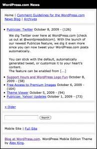 WordPress Mobile Edition