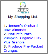 Zeer Shopping List