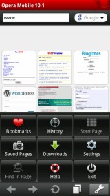 Opera Mobile 10.1 Menu