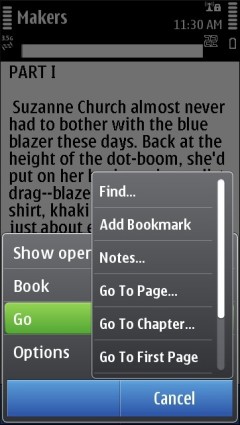 eReader - Menu