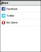 Opera Mini 6 - Share Menu Opera Mini 6 - Share Menu
