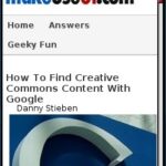 MakeUseOf - Mobile View