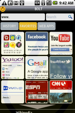 Bolt Android - Home Screen
