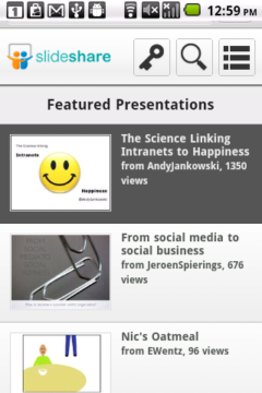 SlideShare Android - Main Menu SlideShare Android - Main Menu