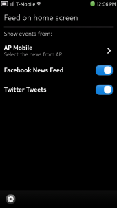 Nokia N9 Events Feed Settings