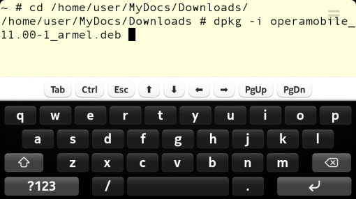 Nokia N9 Terminal - Installing Opera Mobile With dpkg