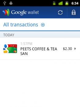 Google Wallet Transaction History