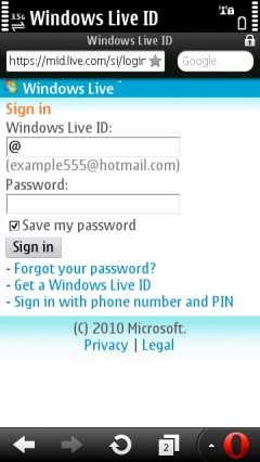 Skydrive Image Link in Opera Mini