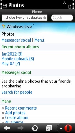 Skydrive Image in Opera Mini After Logging In