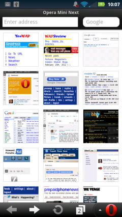 Opera Mini Next Android Speed Dial Page