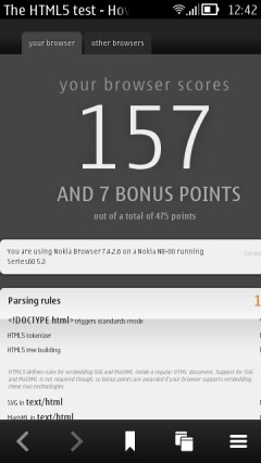 Nokia Belle Browser - HTML5Test Nokia Belle Browser - HTML5Test