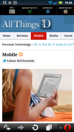 Opera Mini 7.0 Android - AllThingsD