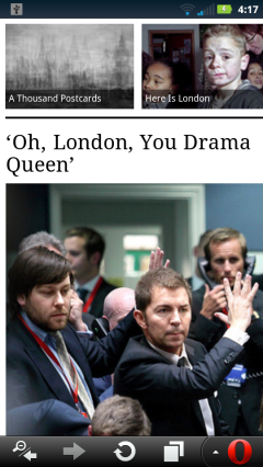 Opera Mobile 12 (Android) NYTimes