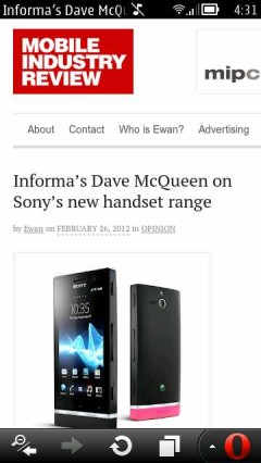 Opera Mobile 12 (Symbian) Mobile Industry Review