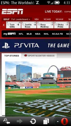 Opera Mobile 12 (Symbian) ESPN (desktop)