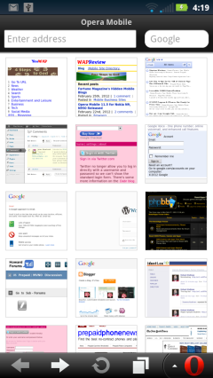 Opera Mobile 12 (Android) HTML More Than 9 Speed Dials