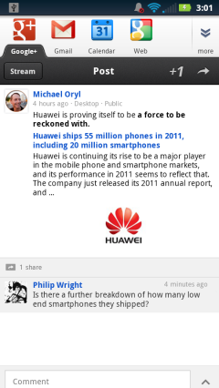 Google+ Single Item - Android Browser