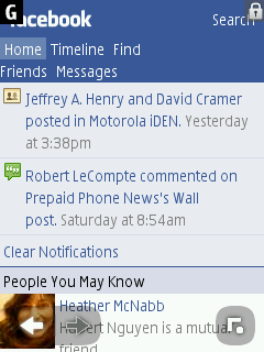 Facebook - Nokia S40 Browser